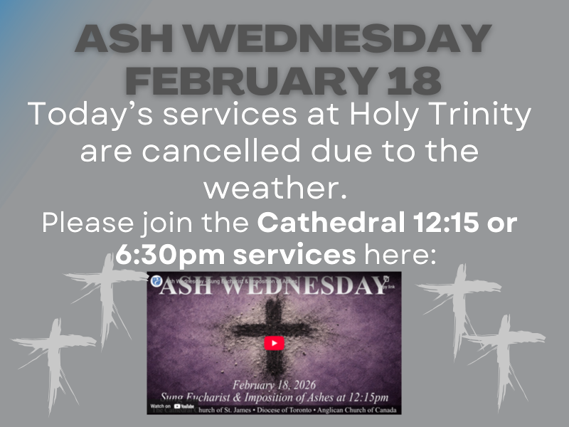 Featured image for “Ash Wednesday Services Cancelled”